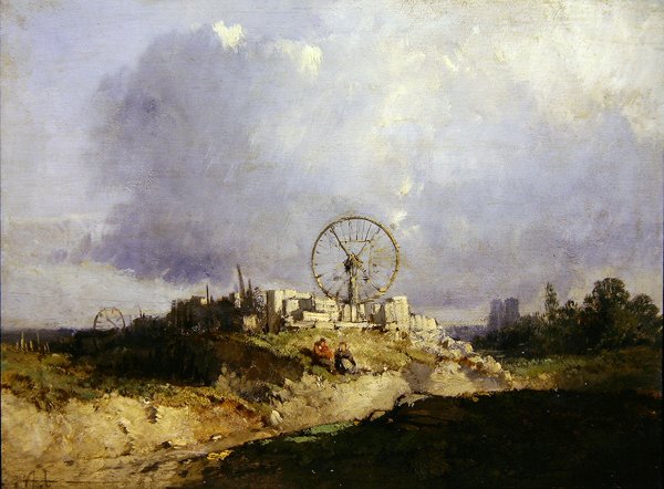 Taş Ocağı (panelde yağ) by Jules Achille Noel