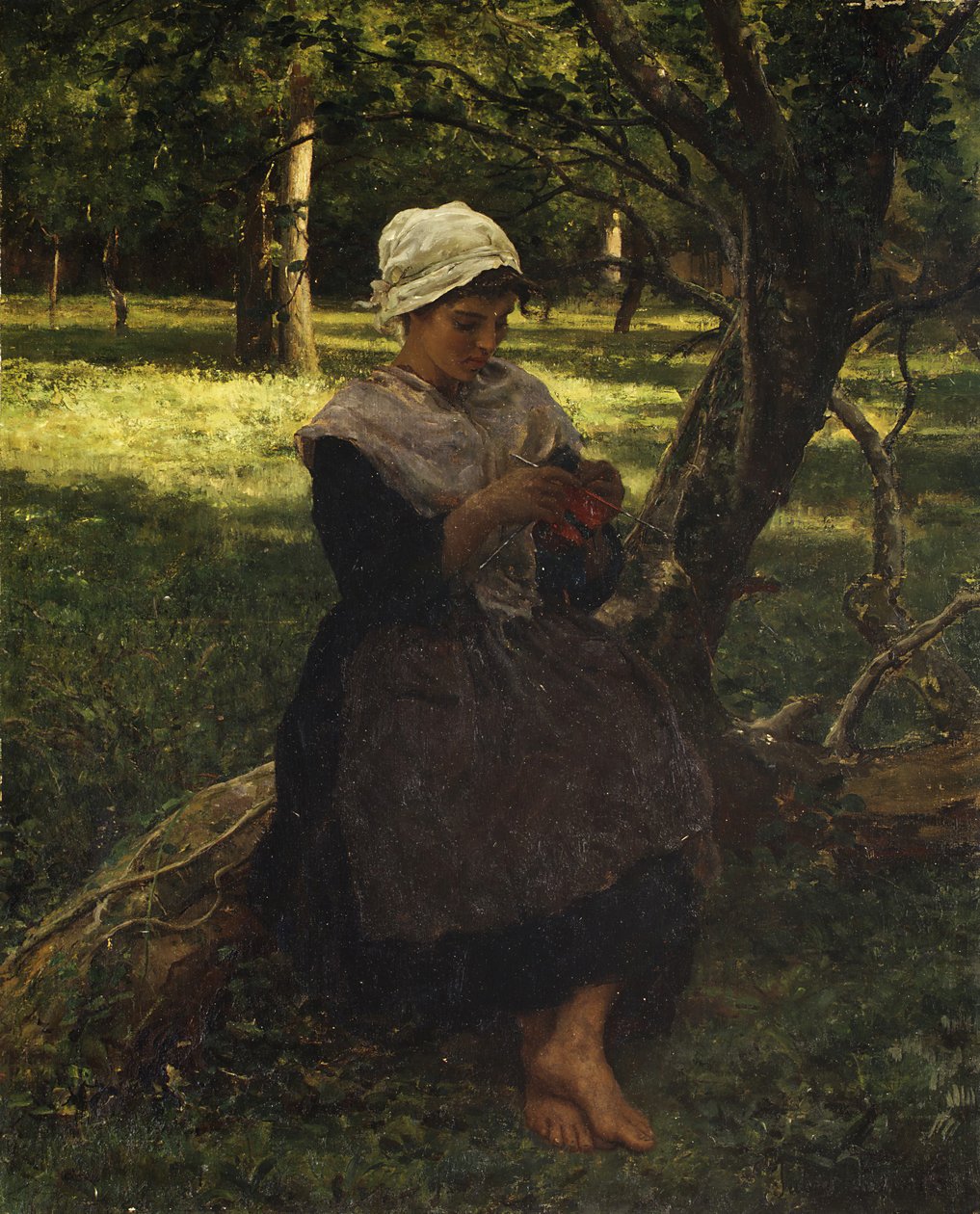 Köylü Kız Örgüsü, yak. 1870. by Jules Breton