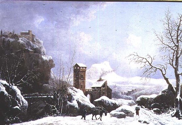 Kış manzarası by Jules Cesar Denis van Loo