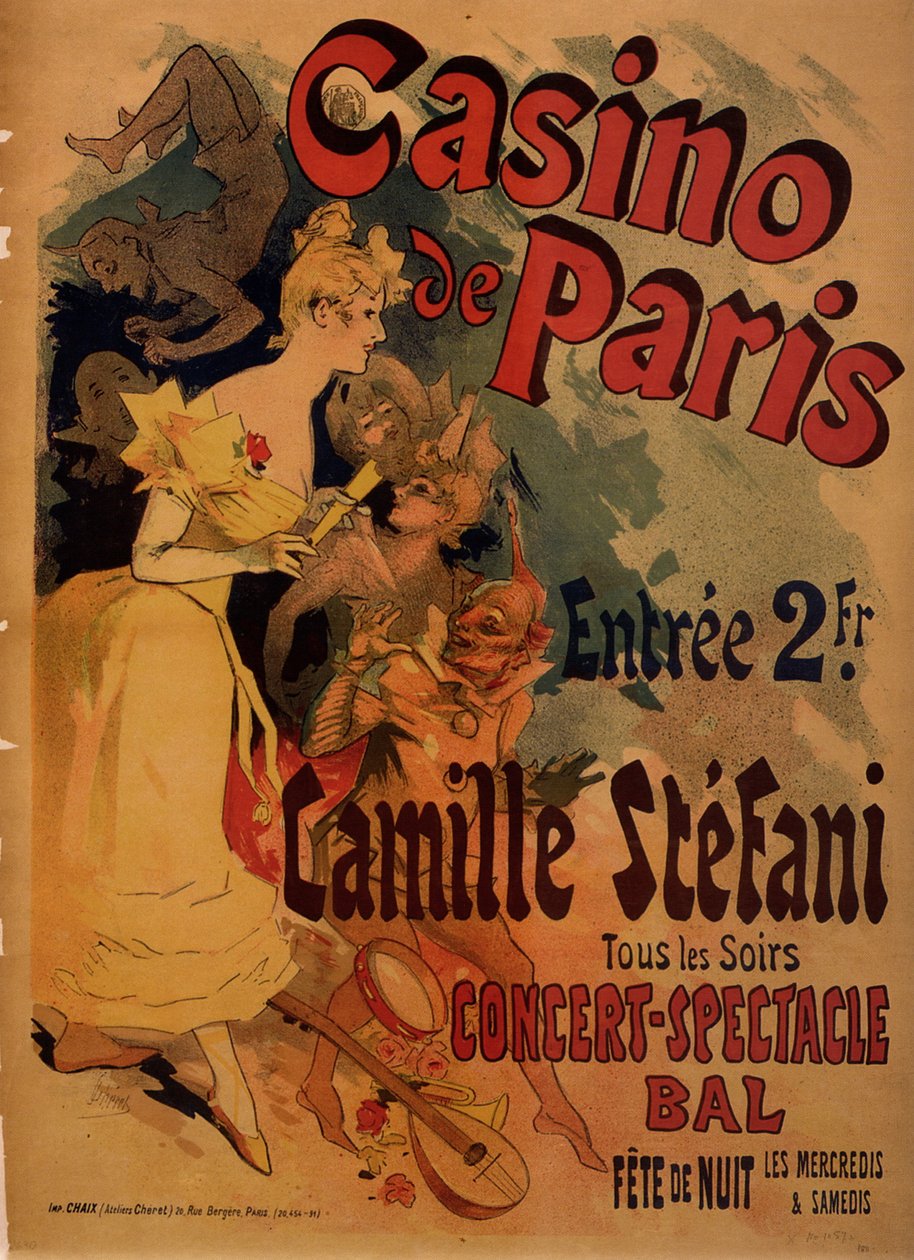 Paris kumarhanesi; Camille Stefani by Jules Cheret