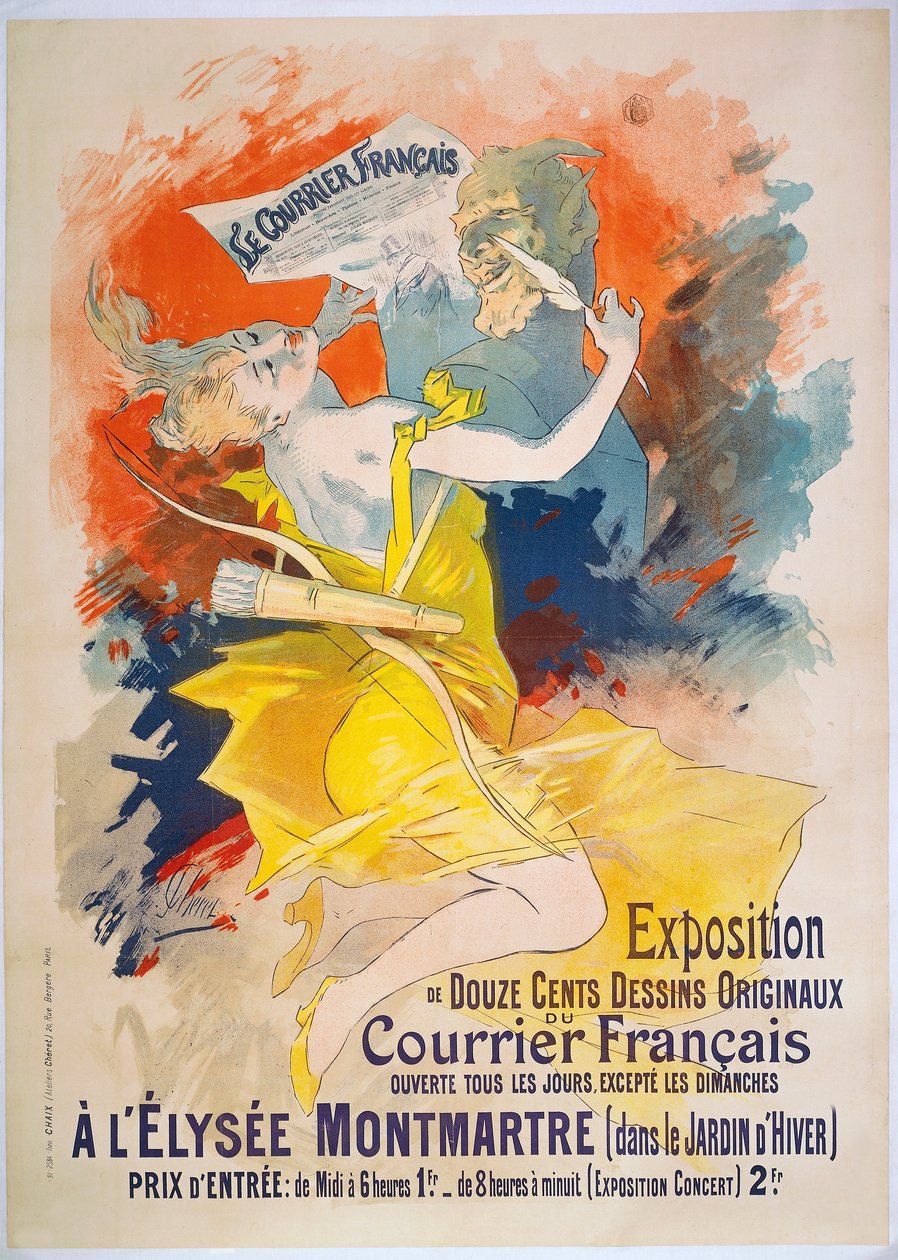Sergi Le Courrier Francais, 1895 dolayları (afiş) by Jules Cheret