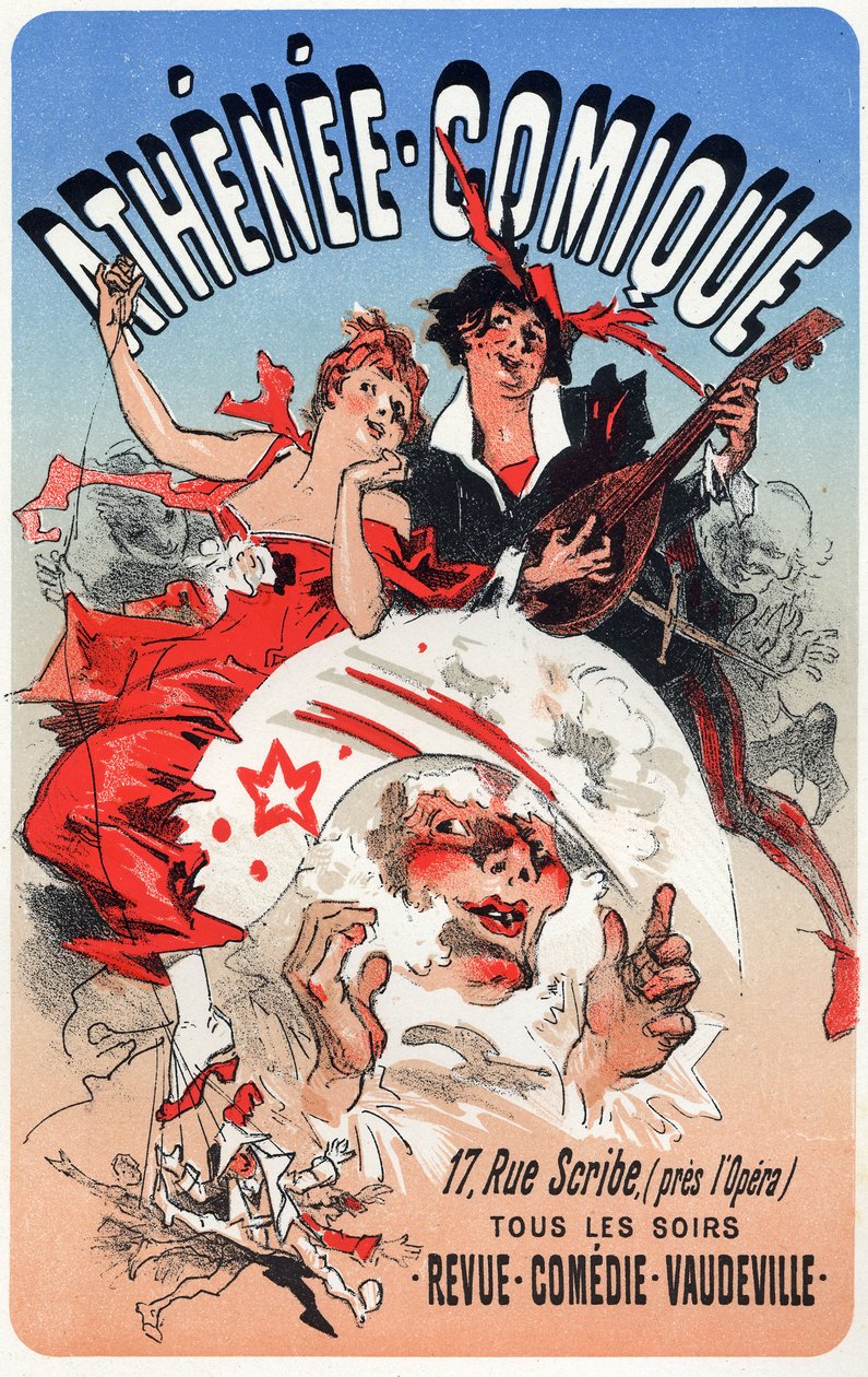 Athenee Comique tiyatrosu, c.1870-1880 (poster) by Jules Cheret