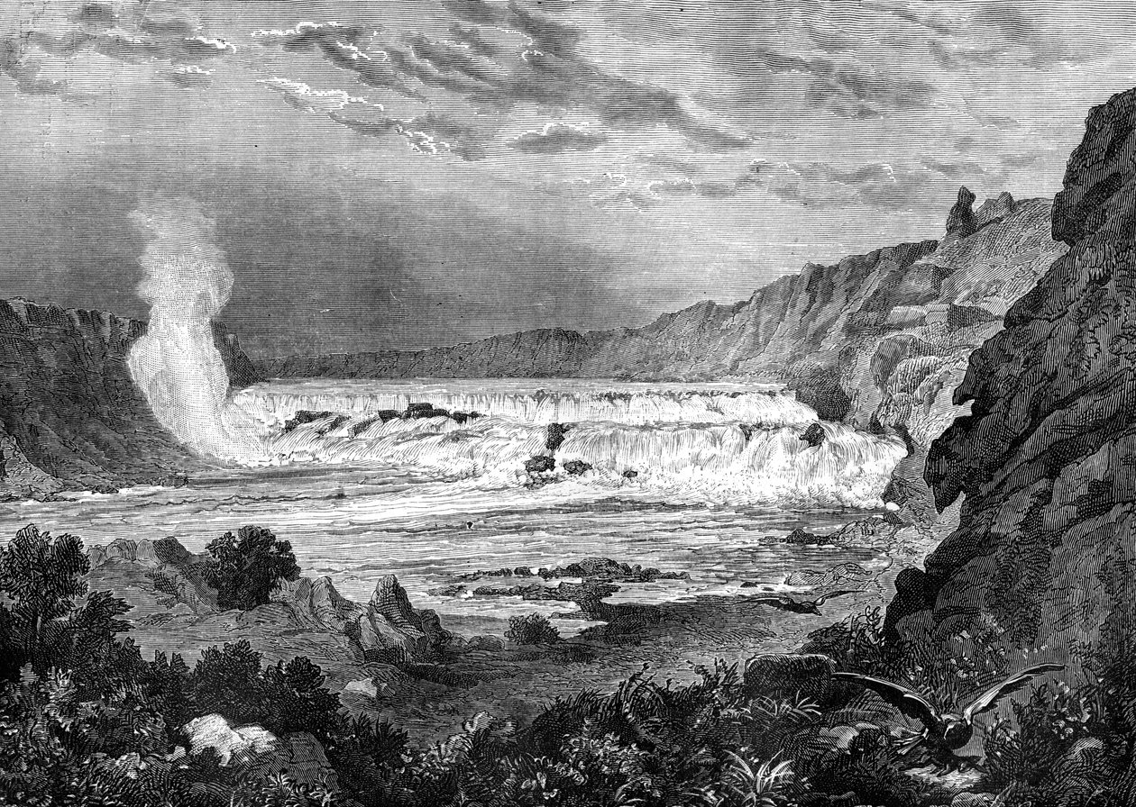 Grand Falls, Missouri Nehri, ABD, 19. yüzyıl. by Jules Laurens