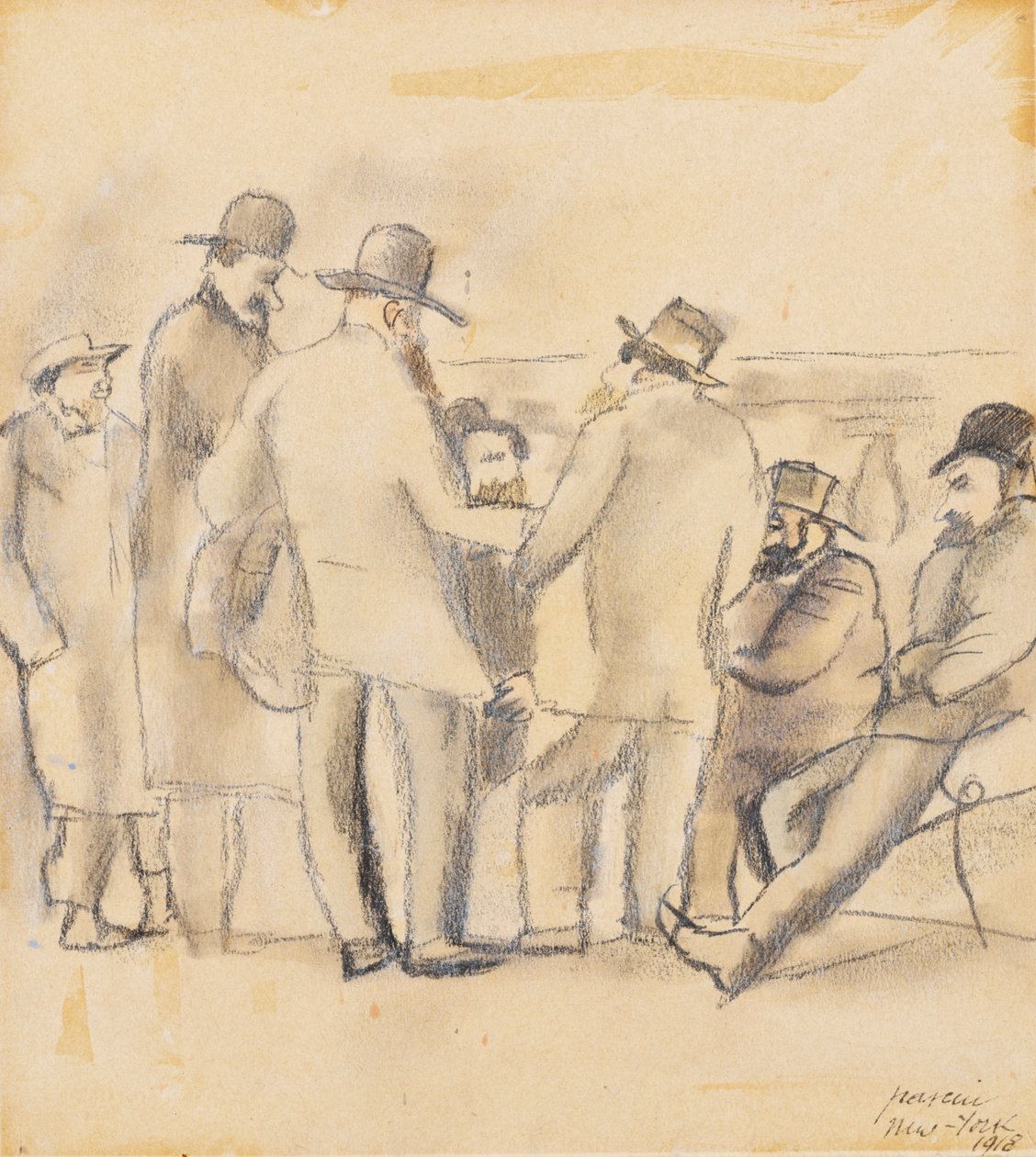 Erkekler Grubu, New York by Jules Pascin