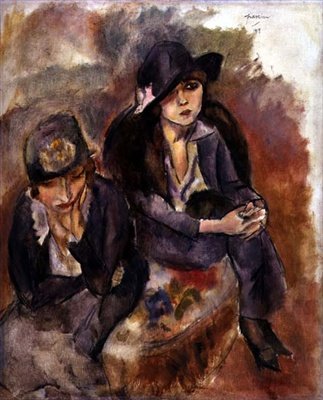 Hermine David ve Bir Arkadaşı by Jules Pascin