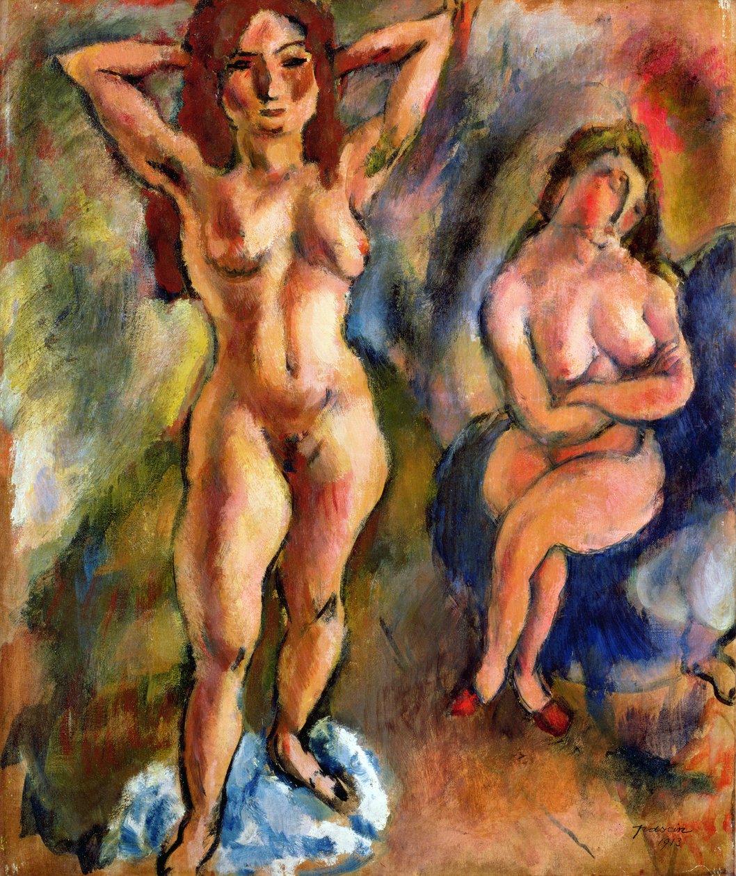 İki Nü: Bir Ayakta Bir Oturan, 1913 by Jules Pascin