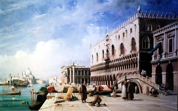 Quayside, Venedik by Jules Romain Joyant
