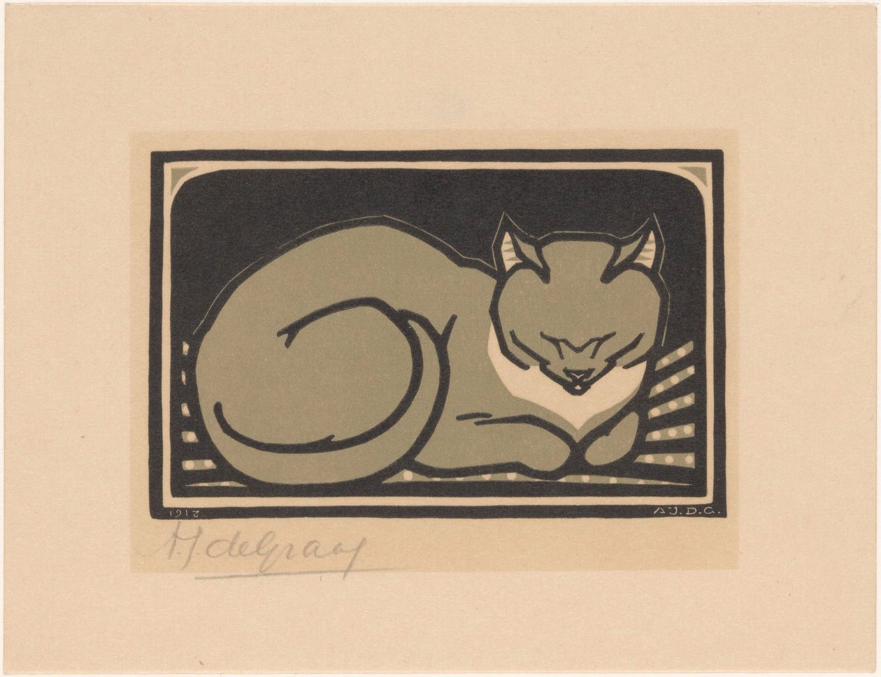 uyuyan kedi by Julie de Graag (signed by artist)