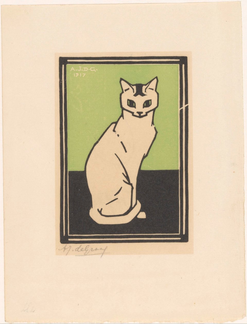 oturan kedi by Julie de Graag (signed by artist)