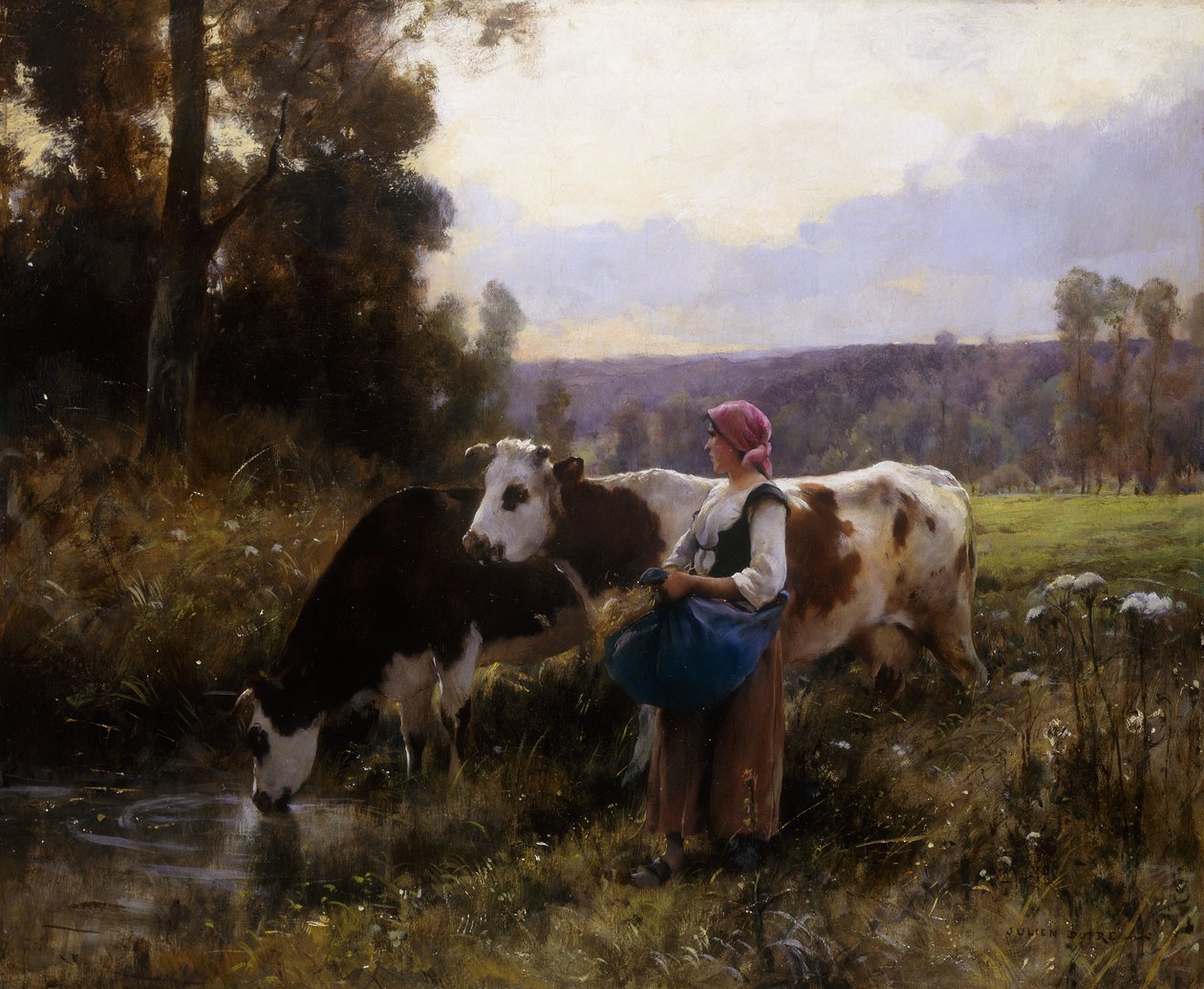 Sulama Deliğinde İnekler by Julien Dupre