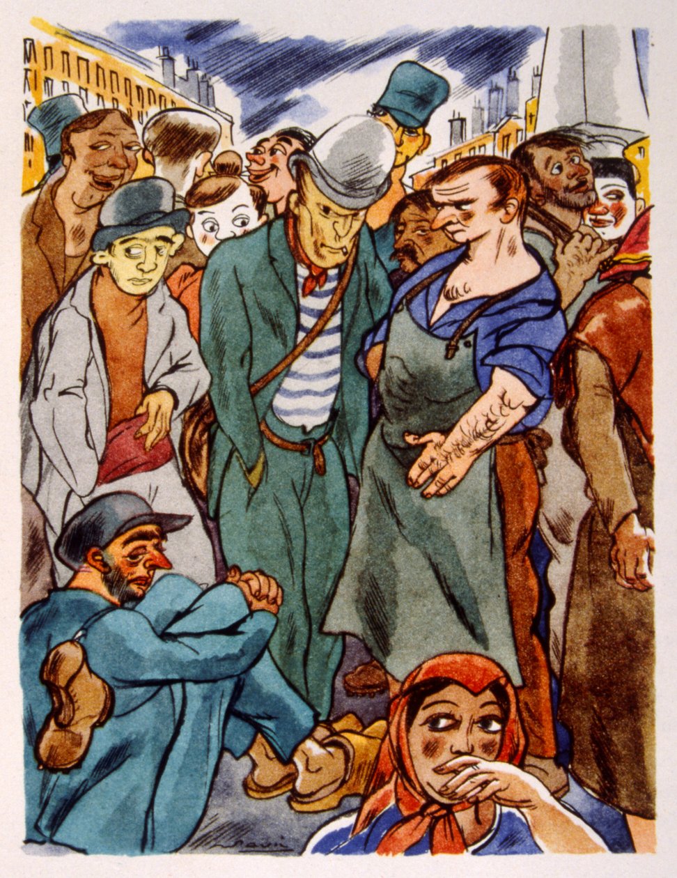 Fransız Üzüm Bağı. 1944. Julien Pavil'in İllüstrasyonu by Julien Pavil