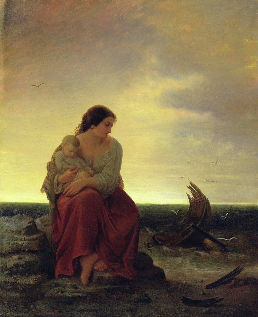 Balıkçının Karısı Sahilde Yas by Julius Muhr