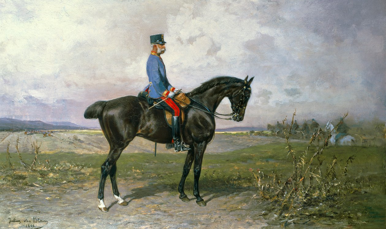 Avusturya atı üzerinde İmparator Franz Joseph I, 1898 by Julius von Blaas  