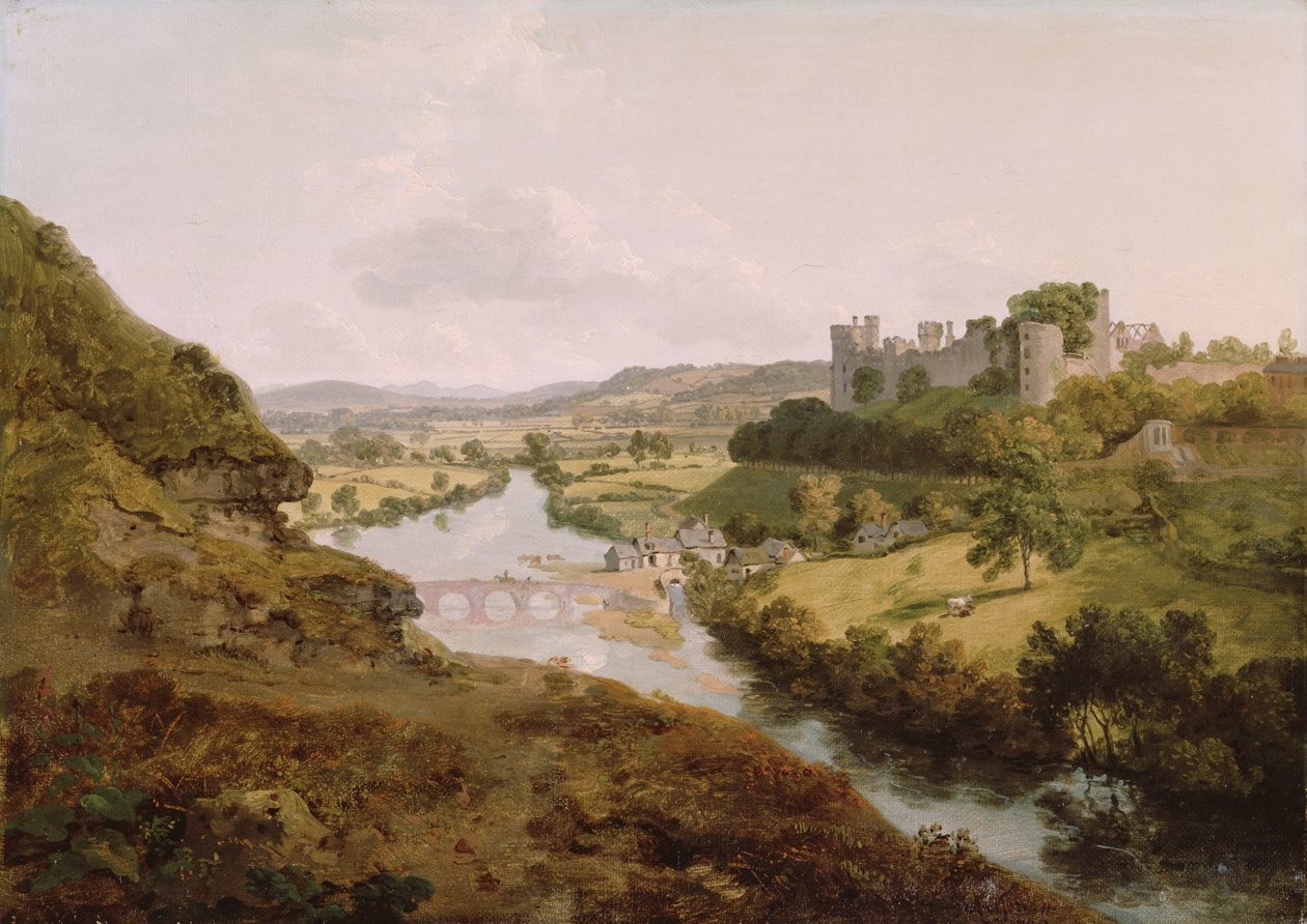 Ludlow Kalesi, Shropshire by Julius Caesar Ibbetson