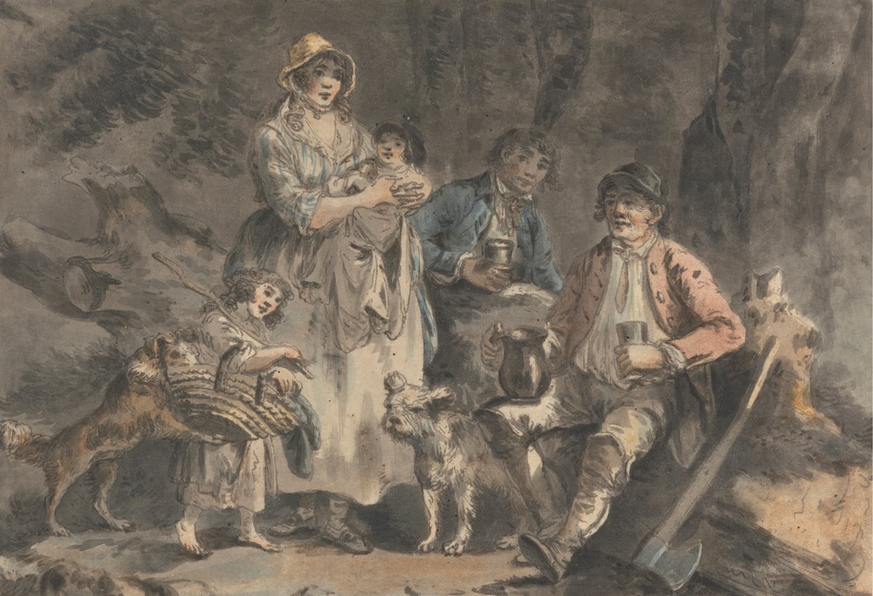 Oduncu ve Ailesi by Julius Caesar Ibbetson