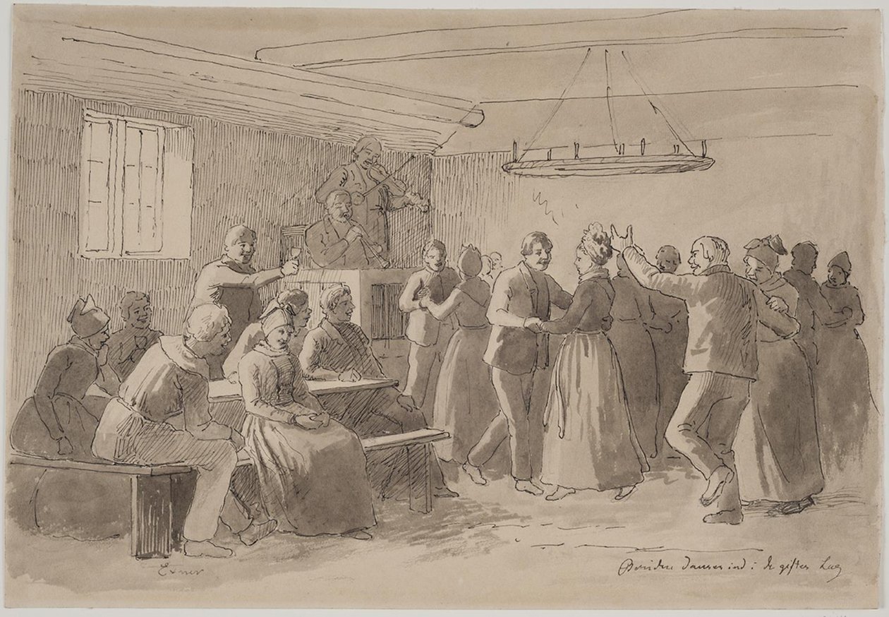 "Gelin evlilerin katmanlarına dans eder" by Julius Exner