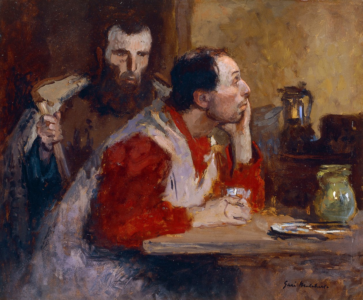 bir meyhanede by Julius Gari Melchers