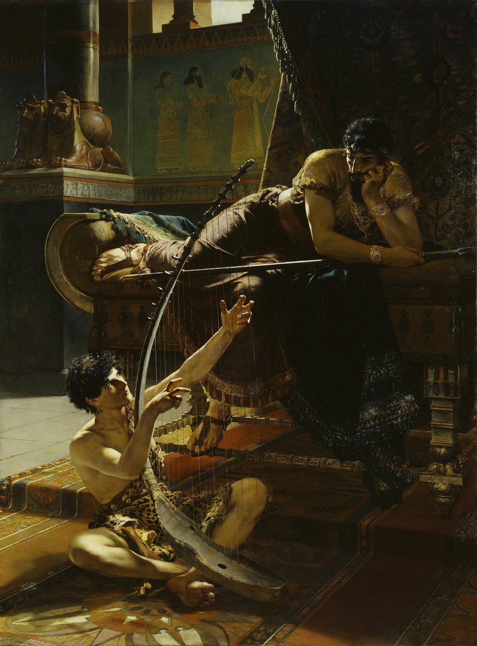 David ve Saul, 1885 by Julius Kronberg