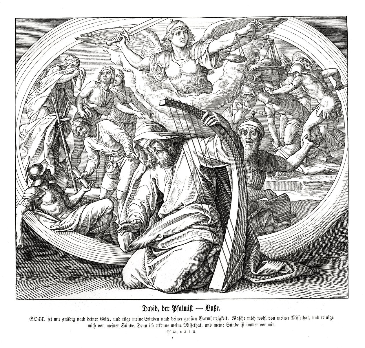 Mezmurlar - tövbe by Julius Schnorr von Carolsfeld