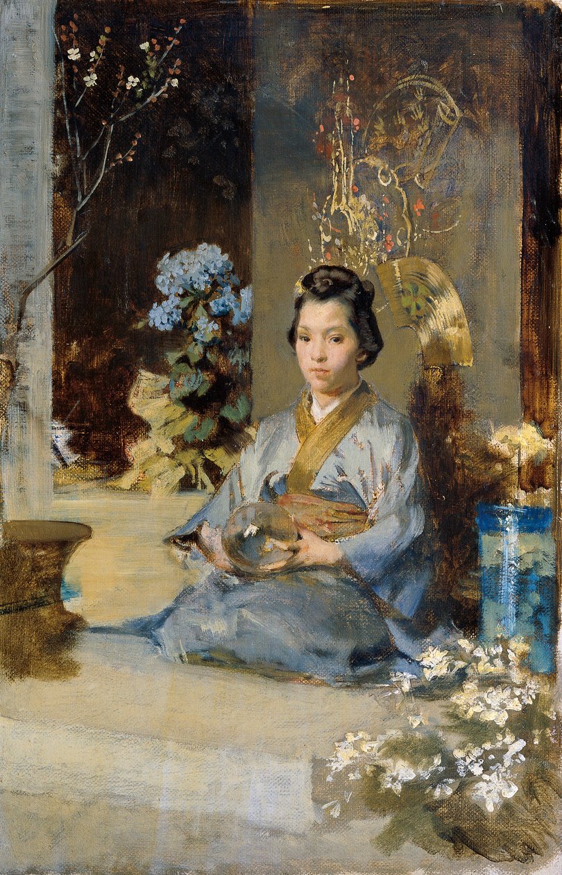 Japon kadın bir odada by Julius Victor Berger