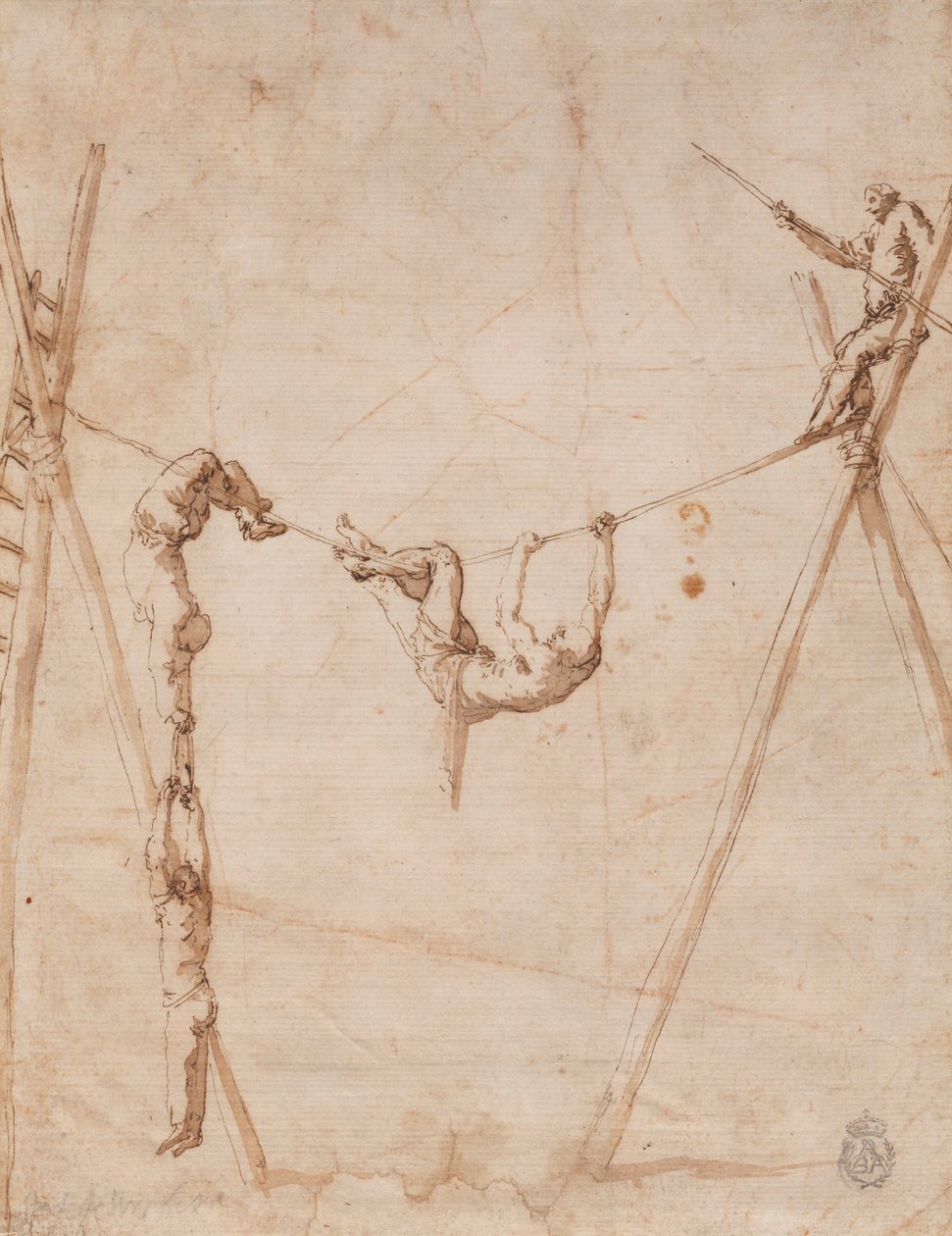 İpte akrobatlar. by Jusepe de Ribera