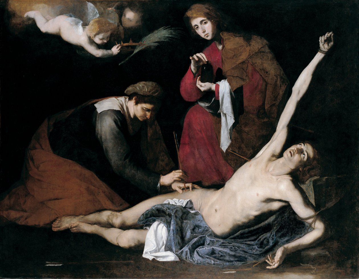 Kutsal Kadınlar Tarafından Eğilen Aziz Sebastian by Jusepe de Ribera