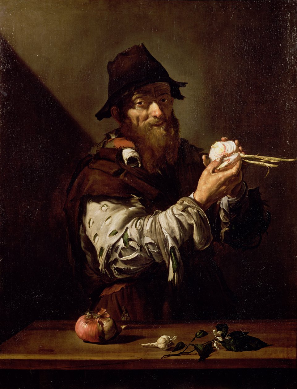 ಈರುಳ್ಳಿ ಟರ್ಕಿಯೊಂದಿಗೆ ಮುದುಕನ ಭಾವಚಿತ್ರ by Jusepe de Ribera