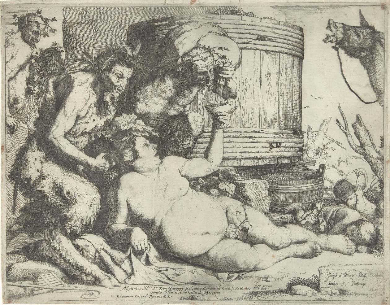 Silenus şarap fıçısında by Jusepe de Ribera