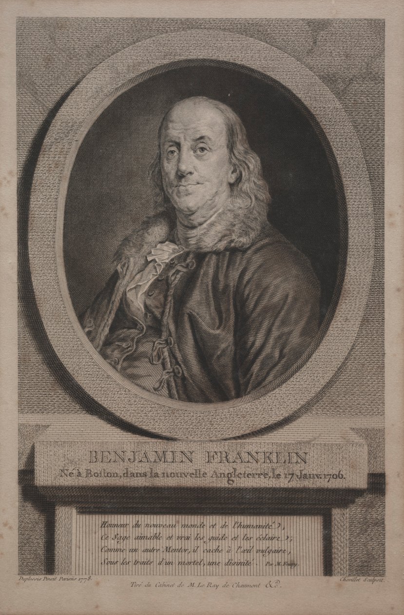 Benjamin Franklin, 1779. by Justus Chevillet