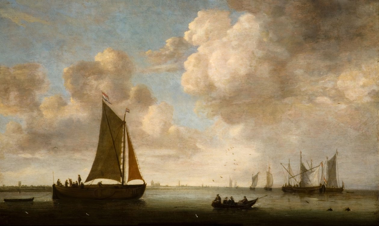 Hollanda Sahilinin Uzak Görünümü, 1660. by Justus Verwer