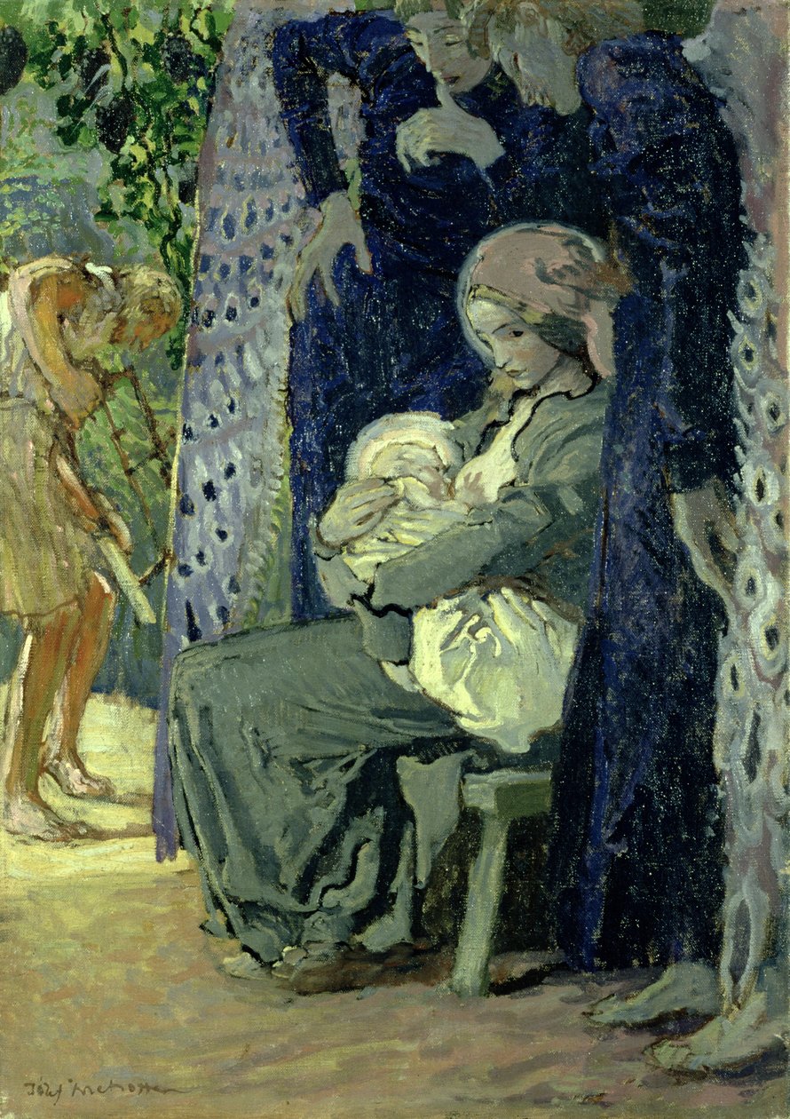 Kutsal Aile, c.1913 (tuval üzerine yağlı boya) by Józef Mehoffer