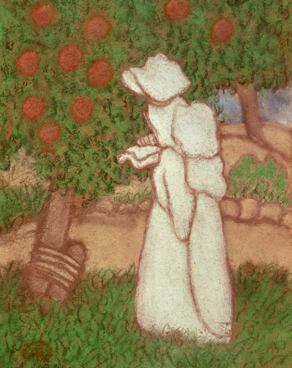Kona í hvítum kjól, 1896 (pastel á pappír) by József Rippl Rónai