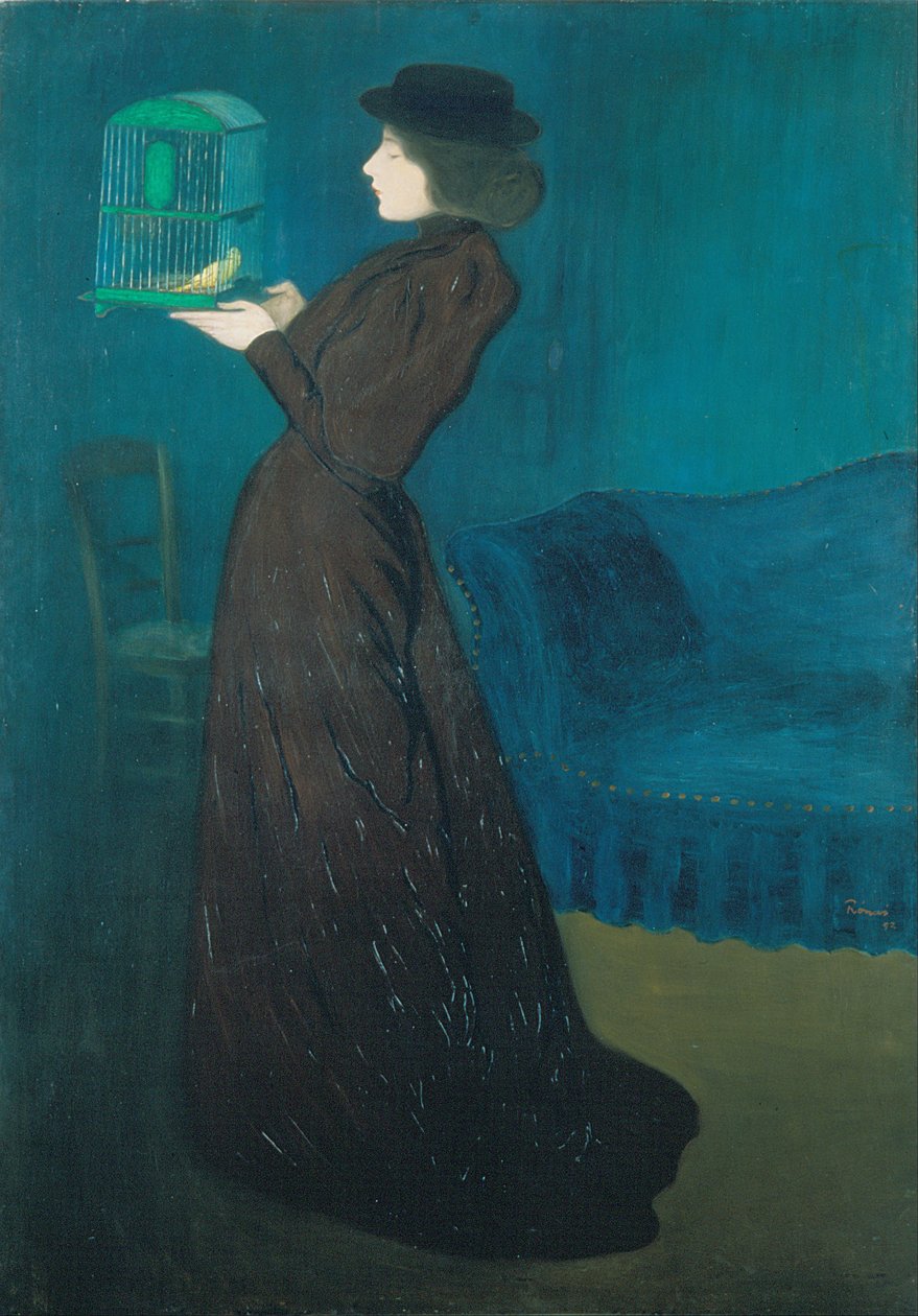 Kuş kafesi olan kadın by József Rippl Rónai