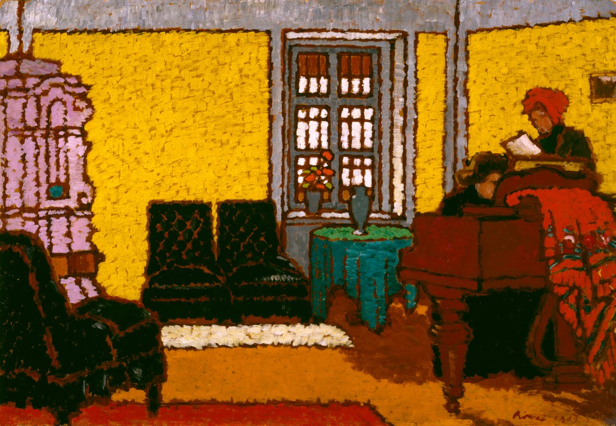İç mekan, 1909 (karton üzerine yağlı boya) by József Rippl Rónai