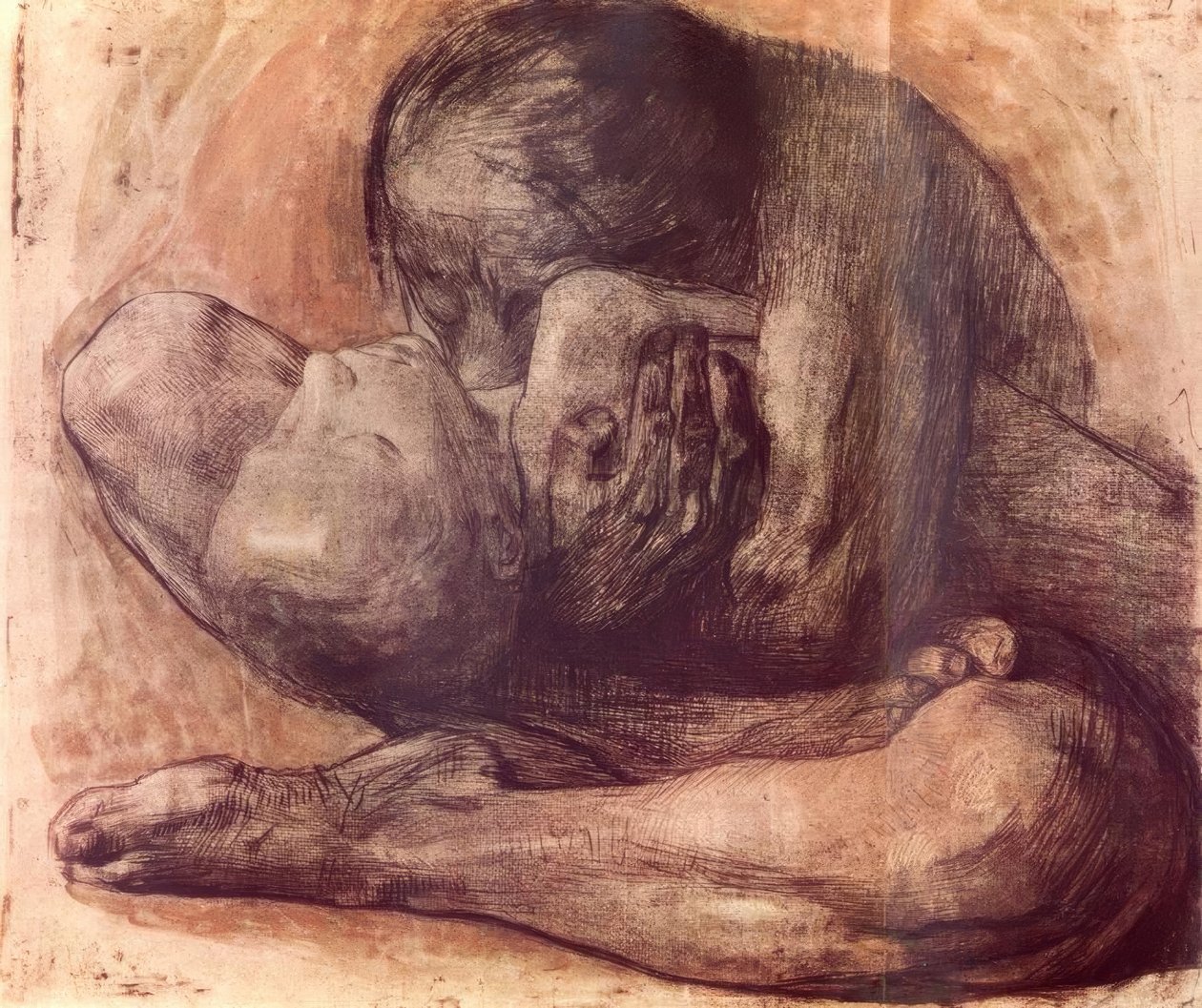 Ölü çocuğu olan kadın by Käthe Kollwitz