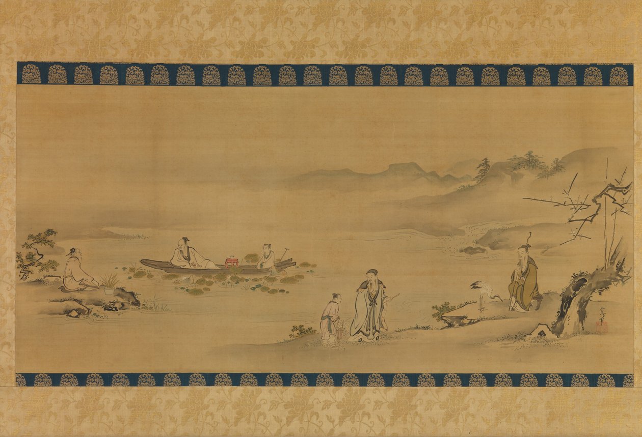 Dört Hayran, 17. yüzyılın sonları ve 18. yüzyılın başlarında. by Kanô Yôboku Tsunenobu