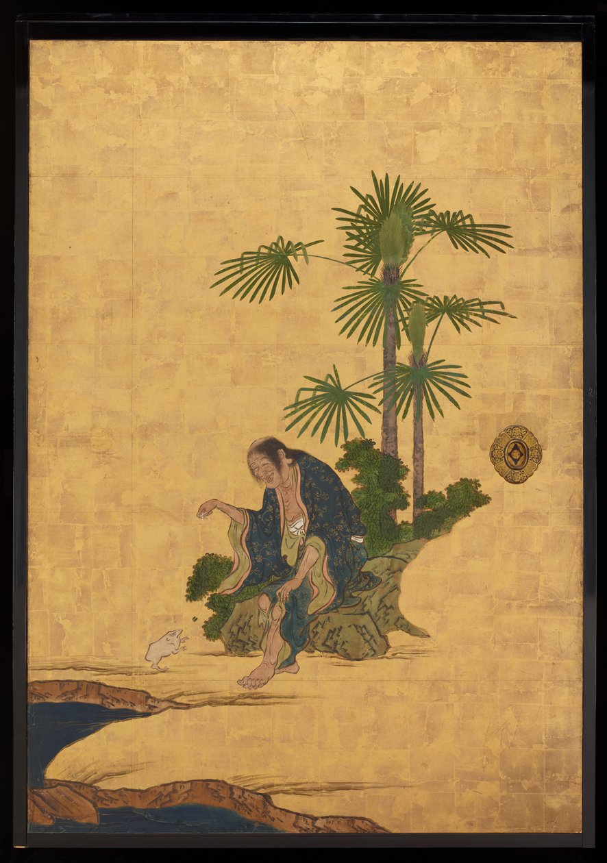 Taoist Ölümsüzler, c.1647 (kağıt üzerinde mürekkep, renkler ve altın) by Kano Sansetsu