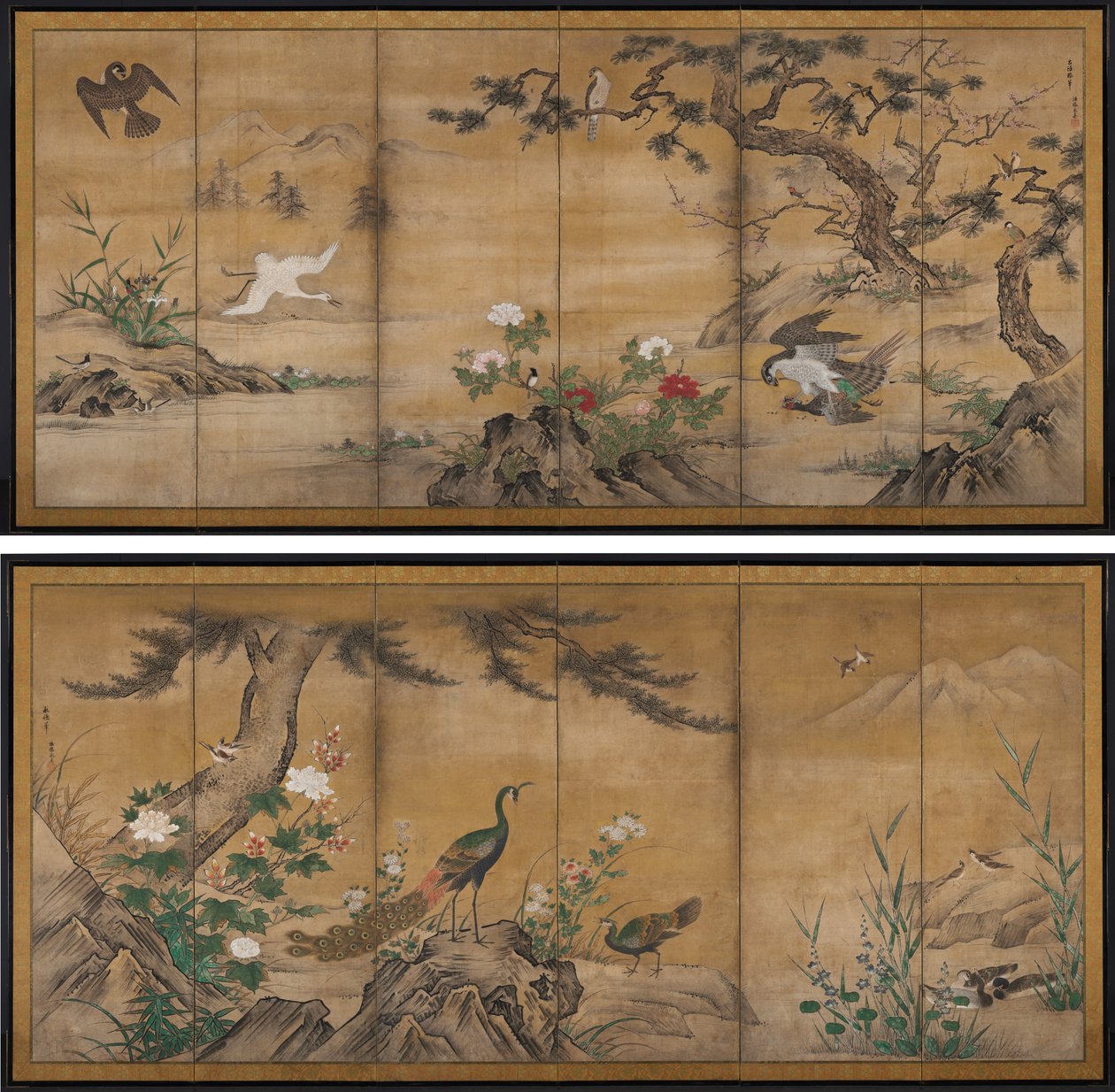 Kuşlar ve Çiçekler by Kano Mitsunobu