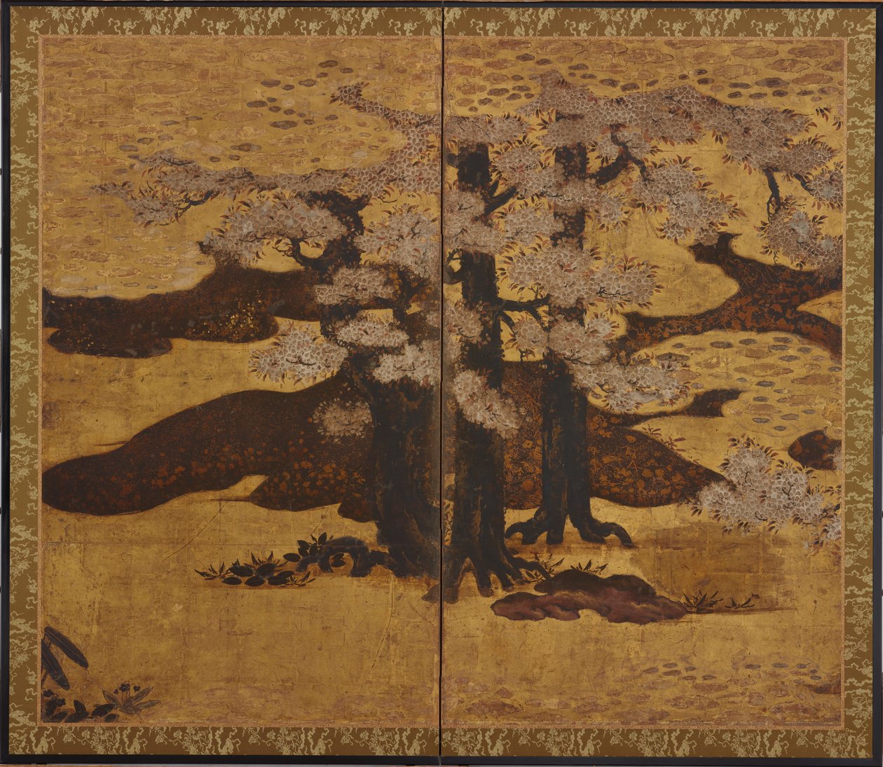 Çiçek açan kiraz ağaçları, Edo dönemi, ca.1580-1635. by Kano Sanraku