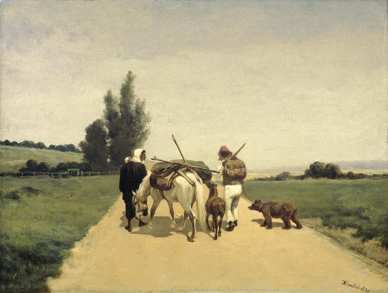 Bir köy yolunda gezgin aile by Karel Frederik Bombled
