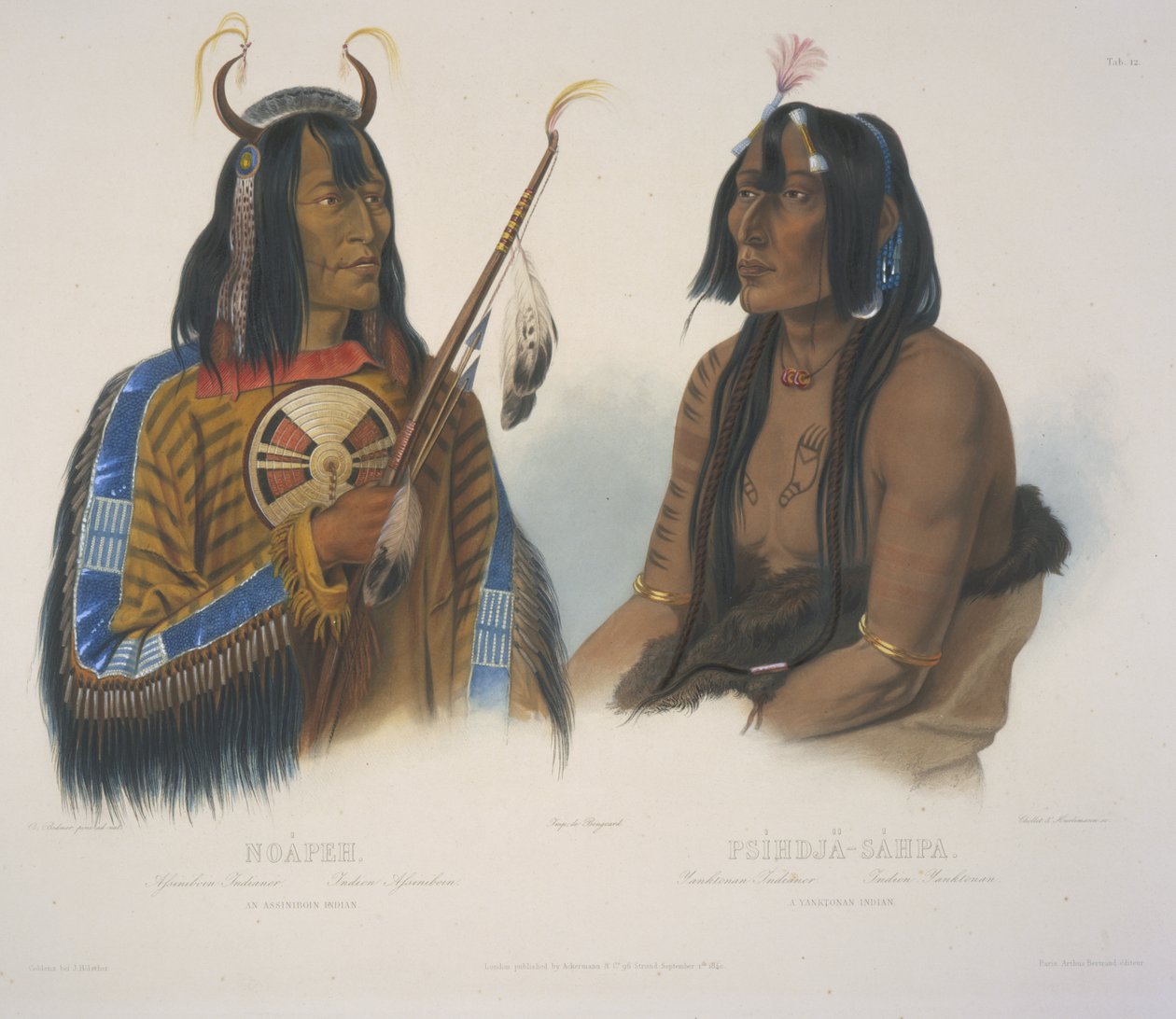 An Assiniboin Indian and a Yanktonan Indian by Karl Bodmer