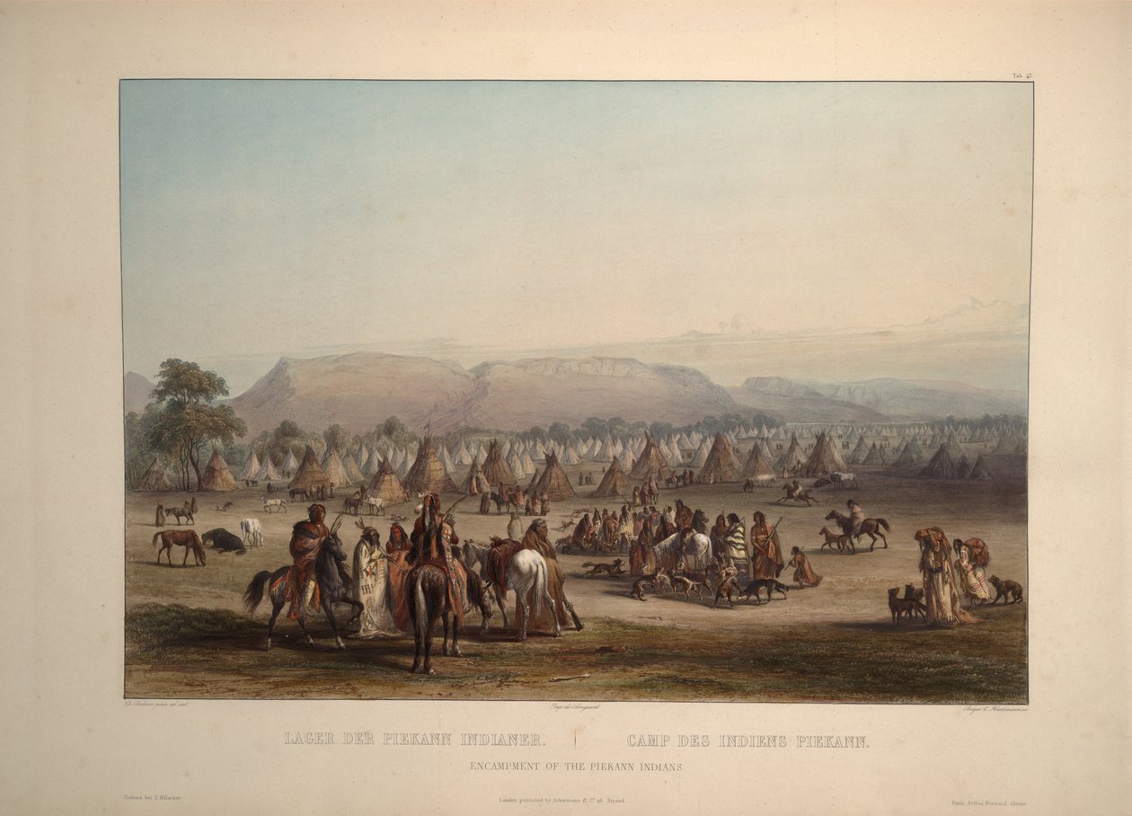 Peikann Kızılderililerinin kampı by Karl Bodmer