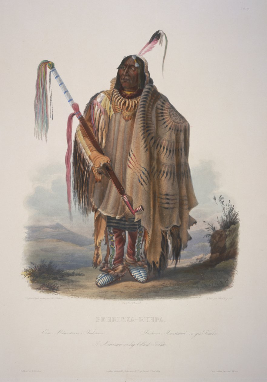 Pehriska-Ruhpa, A Minatarree or big-bellied Indian by Karl Bodmer