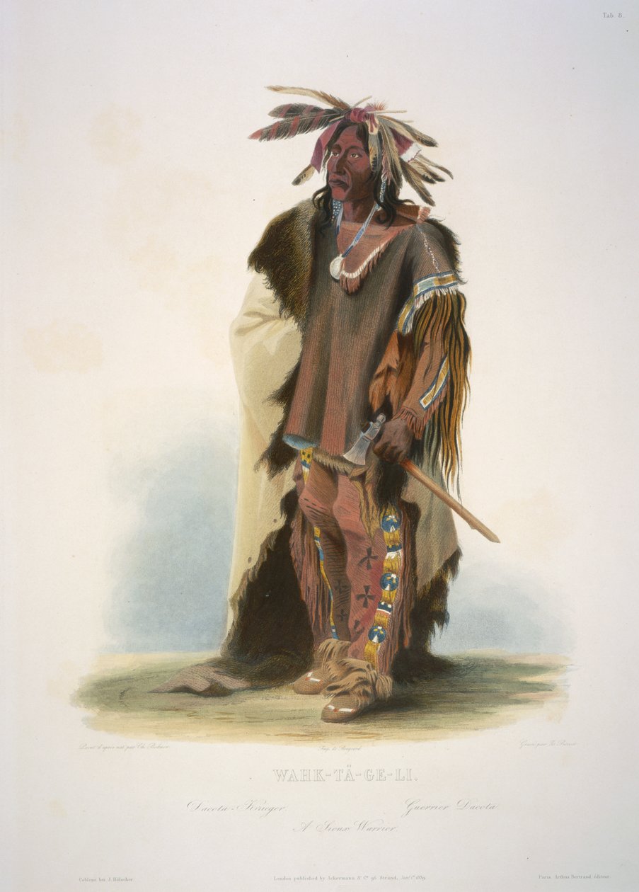 Wahk-ta-Ge-Li. A Sioux Warrior by Karl Bodmer