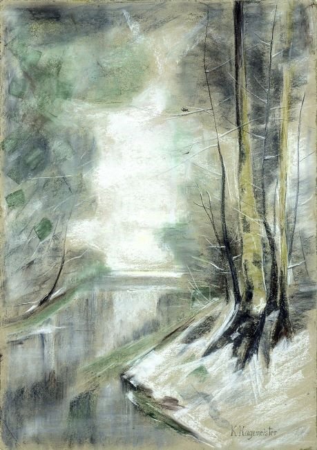 karlı nehir manzarası by Karl Hagemeister