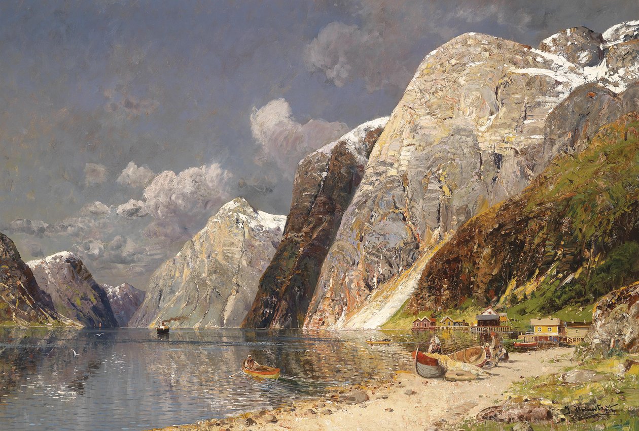 Große Fjordlandschaft by Karl Kaufmann
