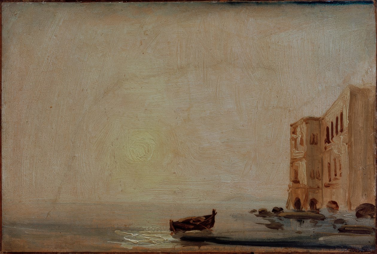 denizin üzerinde güneş by Carl Blechen