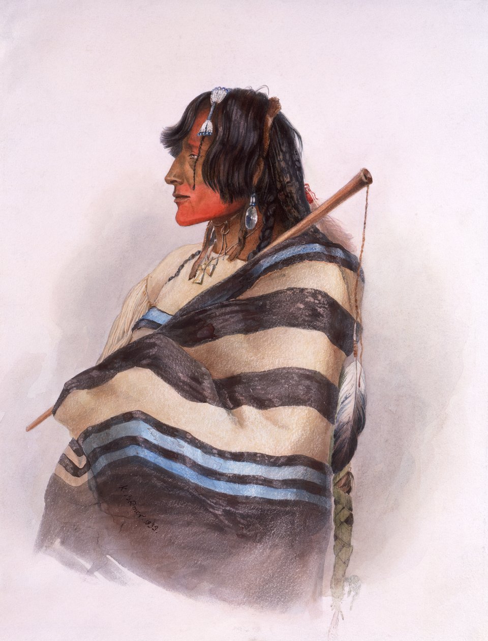 Kiasax Piegan Kara Ayaklı Adam by Karl Bodmer