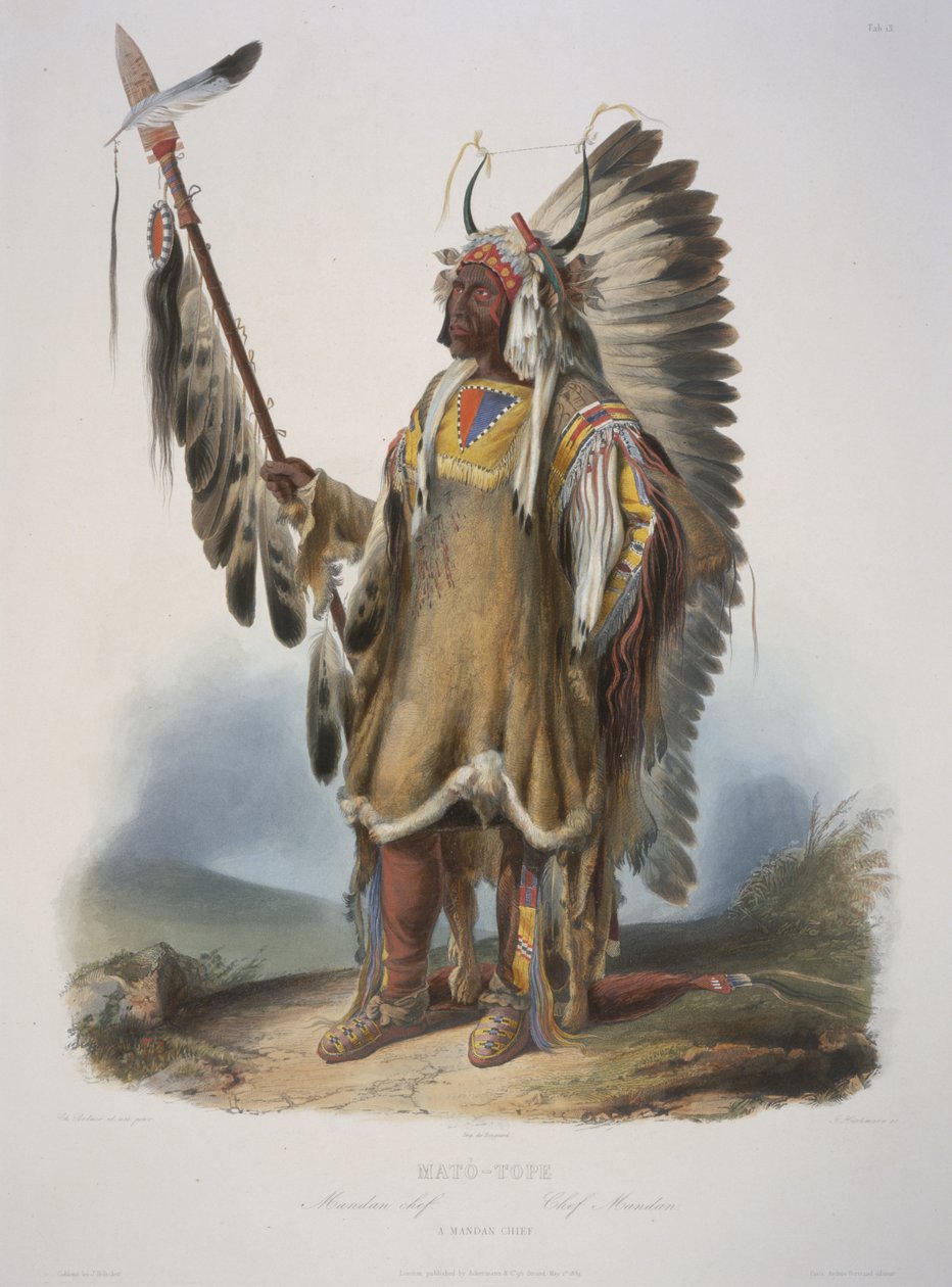 Mato-Tope, Bir Mandan Şefi by Karl Bodmer