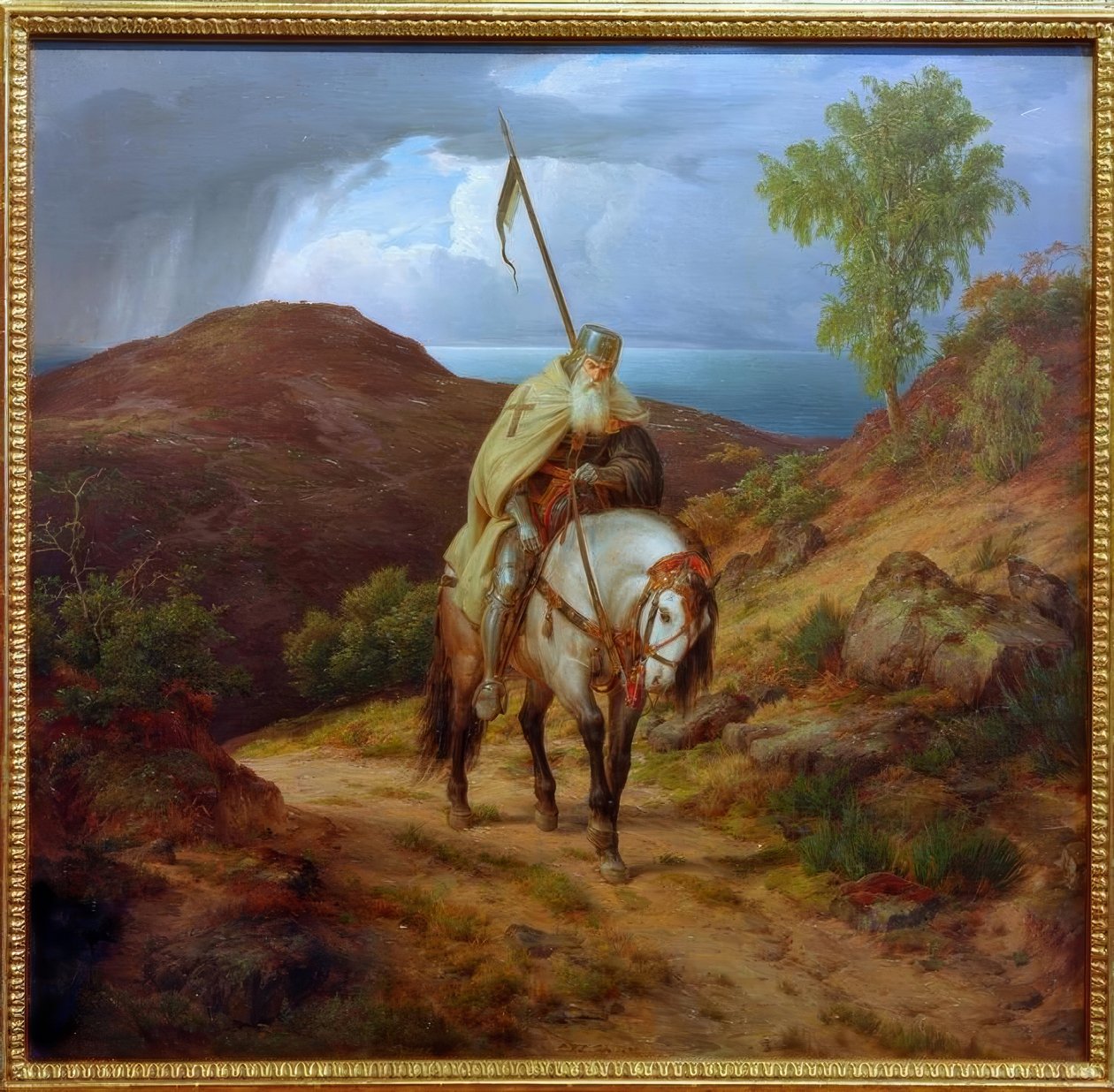 geri dönen haçlı by Carl Friedrich Lessing